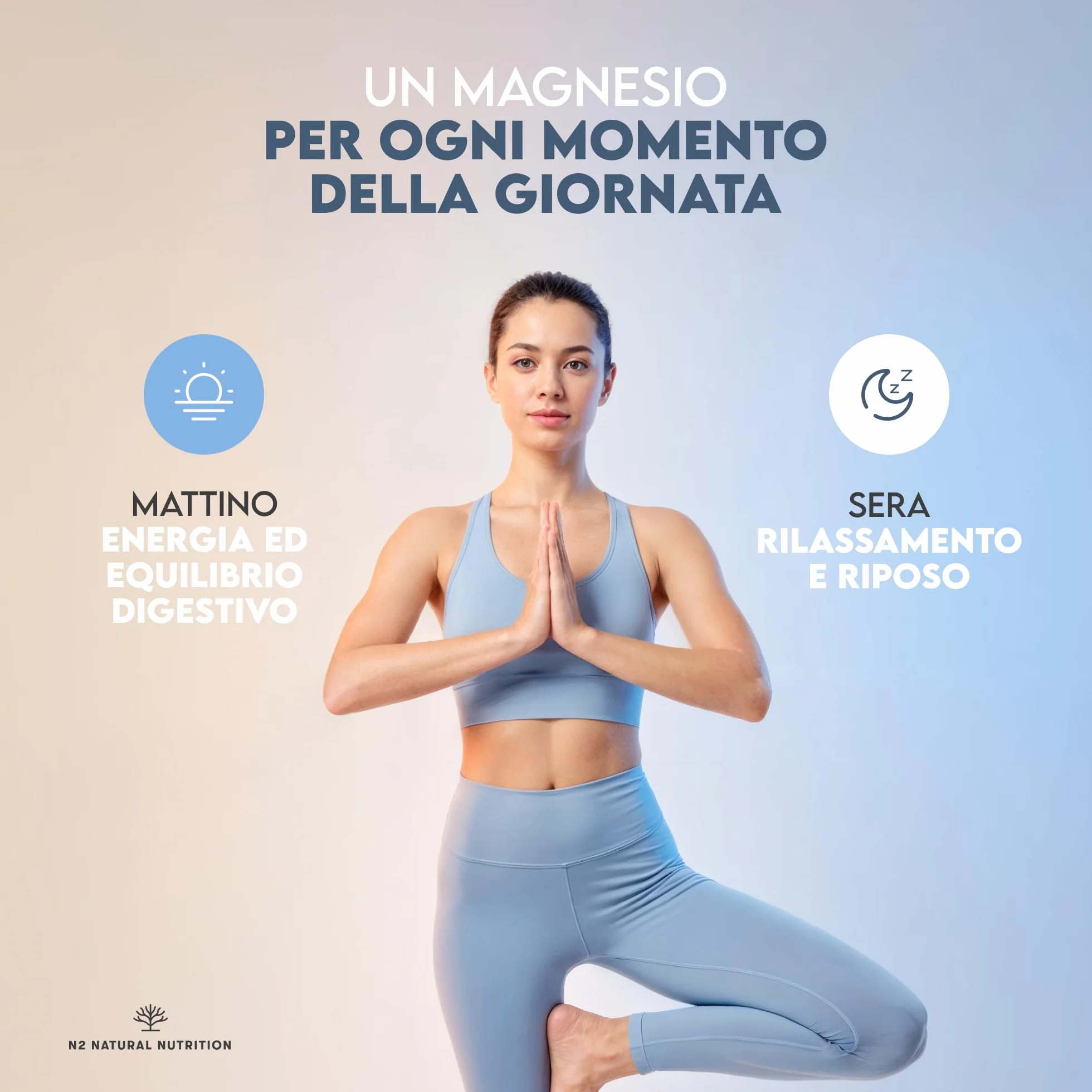 Triple Magnesio 2640 mg. Integratore Magnesio Bisglicinato + Magnesio Citrato + Magnesio Malato - Riposo, Energia, Ossa e Muscoli - Antistress - 440mg Elementare - 180 Compresse - N2 Natural Nutrition