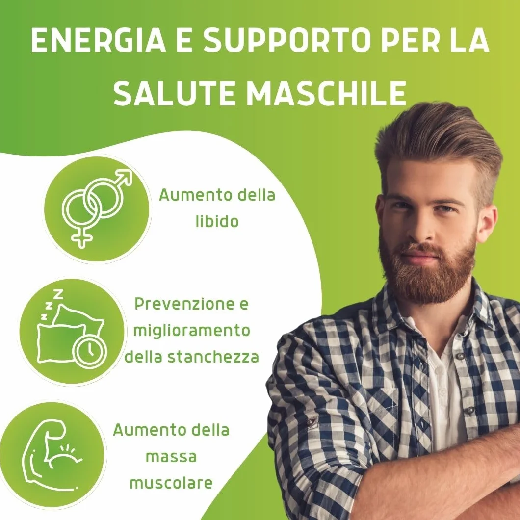 ERBEX Tribulus Terrestris 100% Naturale 360mg Saponine Steroidee Vigore Fisico Vitalità Uomini