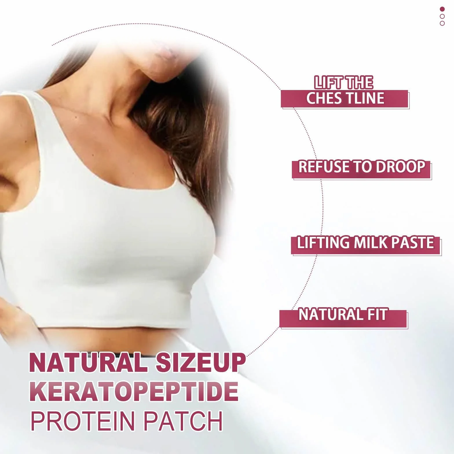Cuscinetti per l'ingrandimento del seno naturali cheratina peptide push-up tonificanti sollevanti set da 2