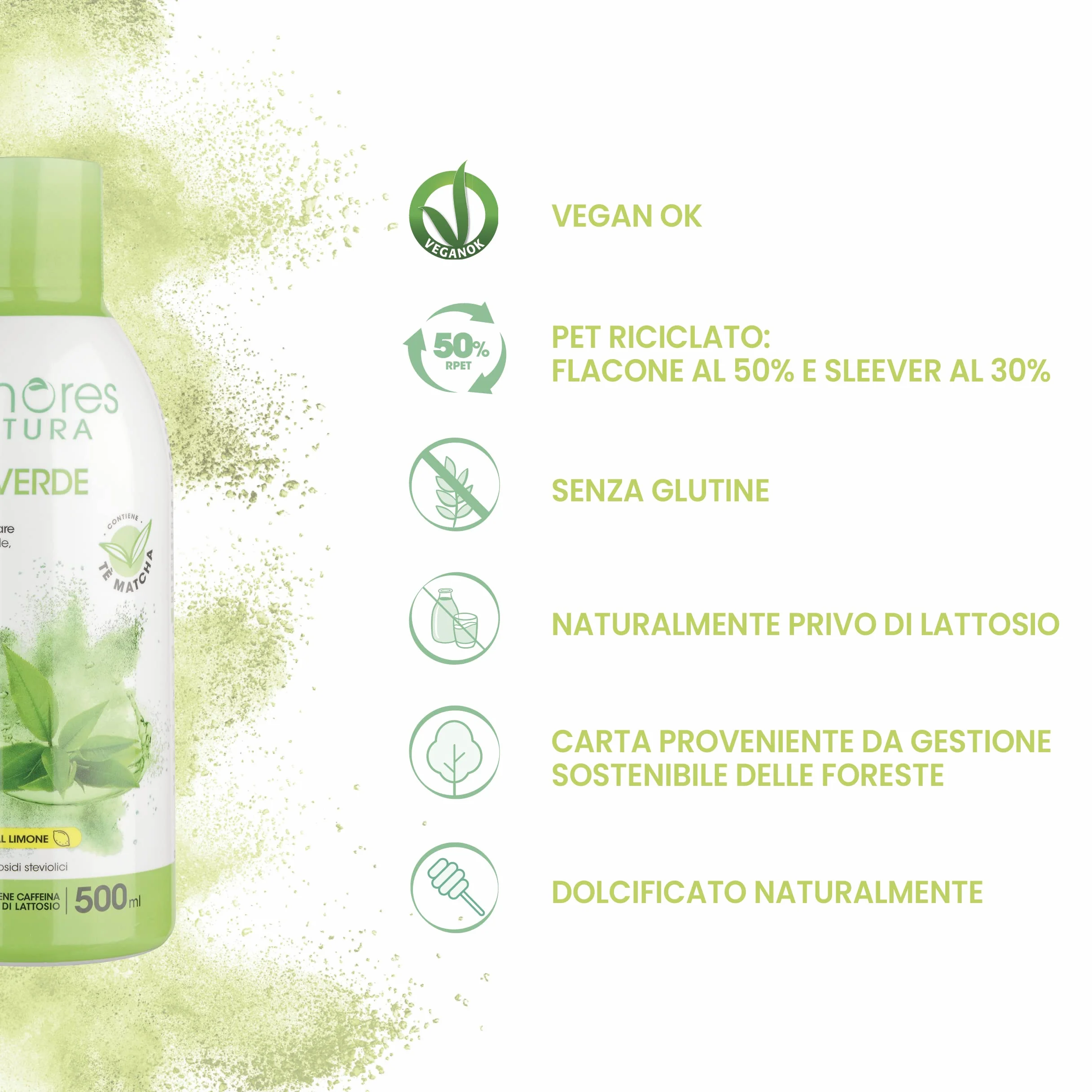 Armores Natura Integratore Alimentare Caffè Verde Betulla Tarassaco Ananas Tè Matcha Vegano Senza Glutine Lattosia Flacone 500ml