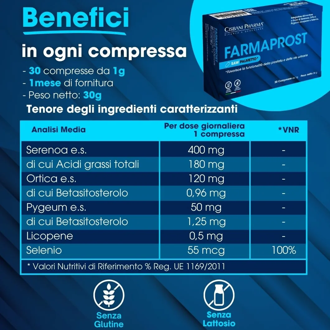 CISBANI PHARMA Saw Palmetto Serenoa Repens Prostata 30 Compresse