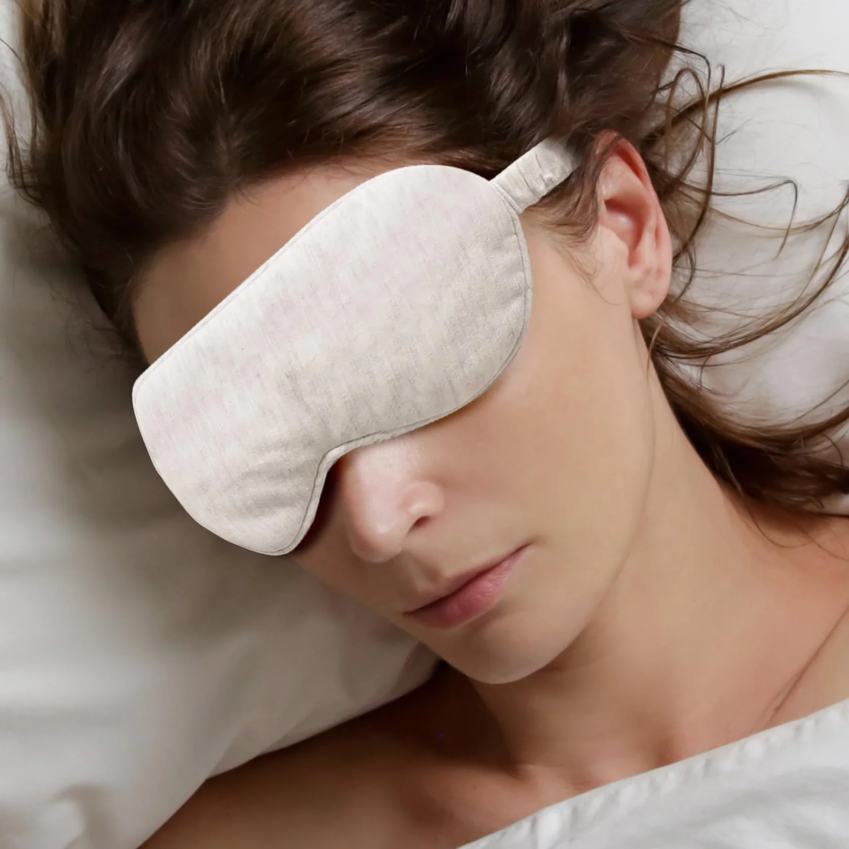 Mascherina per Dormire, Maschere per Occhi per Dormire, Mascherina per in Cotone Organico Beige Leggera e Confortevole Occhi Elastici per Notturno, Viaggiare Adatta per Uomini Donne