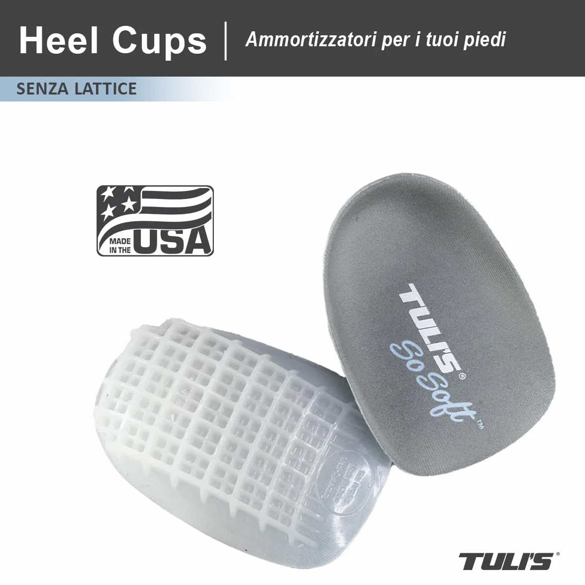 Tuli's So Soft Heel Cups – Talloniere in Gel per Dolore ai Piedi, Fascite Plantare, Sperone Calcaneare, 1 Paio, Medio