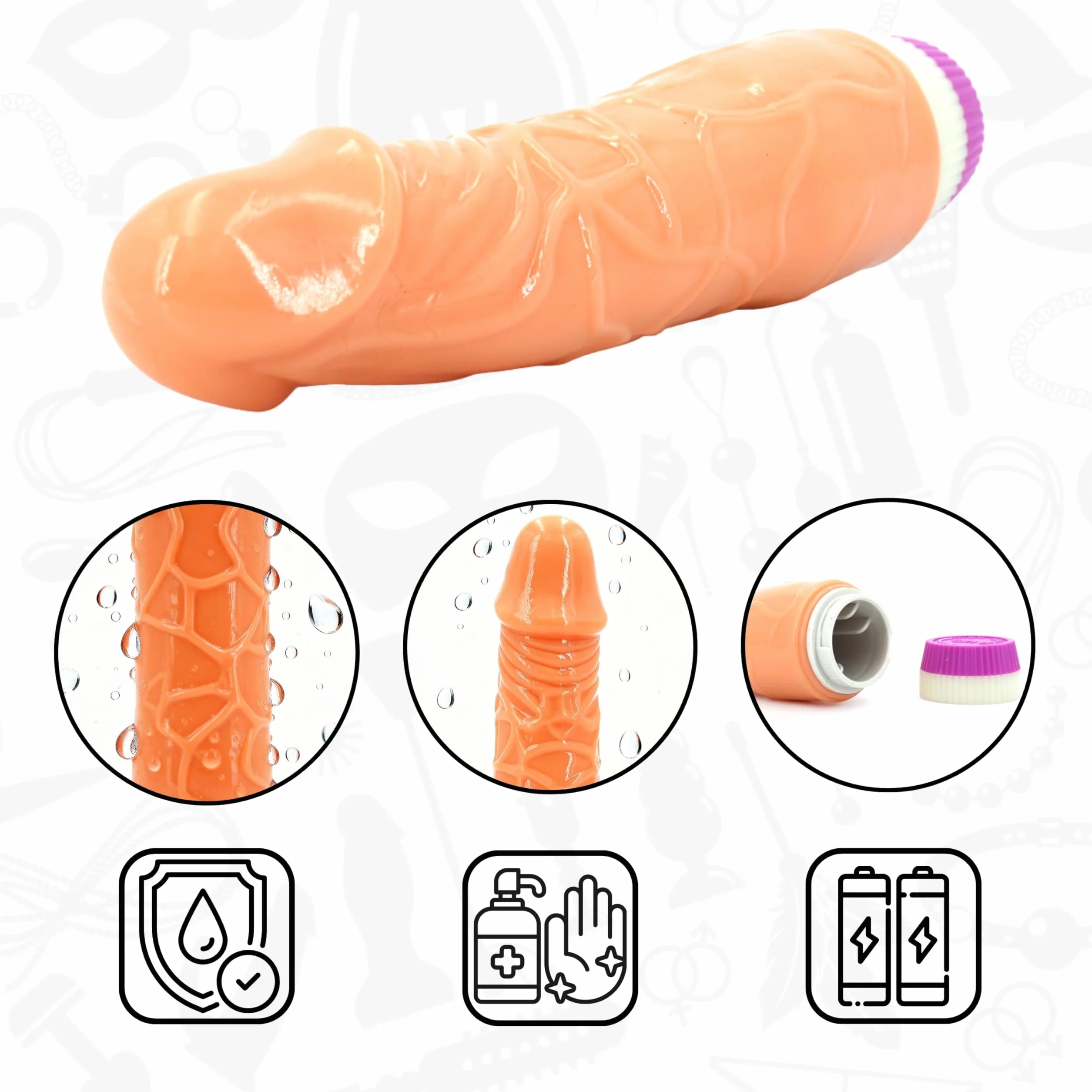 Sex Toys Vibratore per Donna vibratoreper grandi 19cm ⌀4.3cm ABS TPR Dildo Realistico per Donna Regolazione delle Vibrazioni vibratori Impermeabile sex toy FOPS D10-2