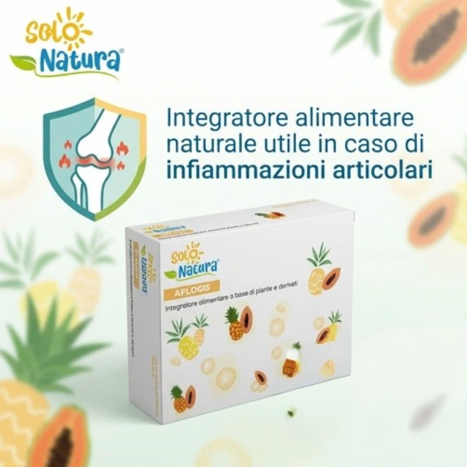 Solo Natura AFLOGIS – Integratore di Boswellia Serrata e Bromelina da Ananas. Supporto per Articolazioni e Funzionalità del Microcircolo, 60 Compresse da 500 mg
