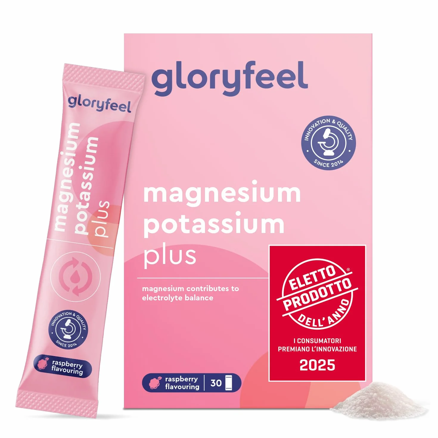 Magnesio e Potassio Integratore, Eletto PRODOTTO DELL'ANNO 2025, Gusto Lampone, 30 Bustine, Vitamina C, B12, Riboflavina e Tiamina, Contro Stanchezza e Affaticamento, per Sistema Immunitario e Nervoso