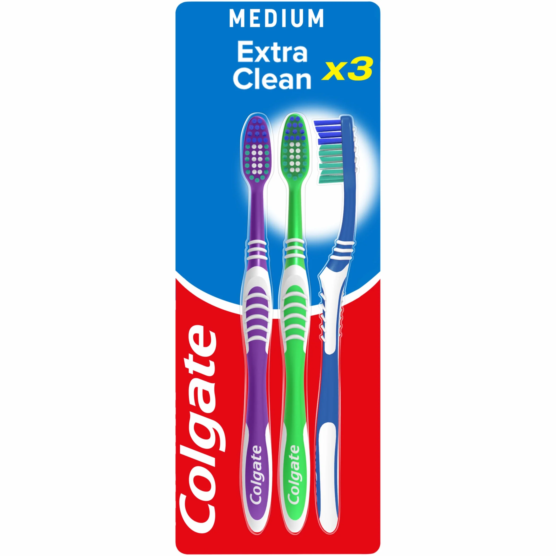 Colgate Palmolive Extra Clean Toothbrush Medium 2+1 Free