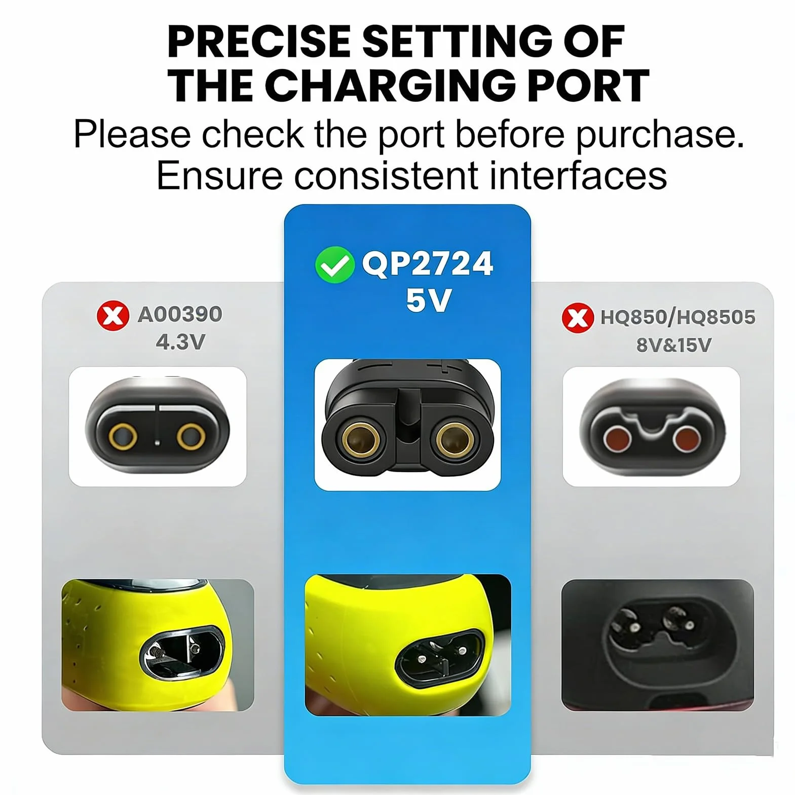 Philips OneBlade 360 Caricatore Rasoio 5V USB QP2824 QP2834 QP2734 QP2724 Compatibile MG5910 MG9510 S5898 S7887
