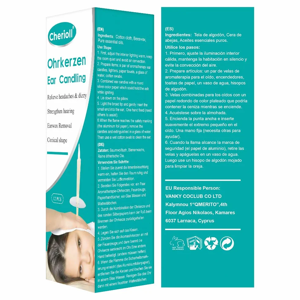Candele Per Orecchie, Candele Per Cerume, Candele Dell'orecchio, Kit Per Candele Per Rimozione Del Cerume, Coni Per Orecchie Con Cera D'api Naturale Dischi Protettivi Per Orecchie Bloccate