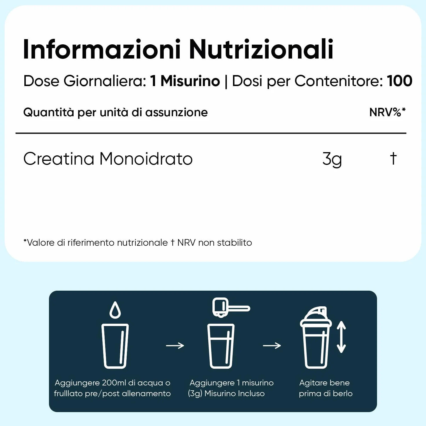 Creatina Monoidrata in Polvere 100% Pura, Vegana, 100 Dosi, 300g, Micronizzata, Pre Intra Post Workout