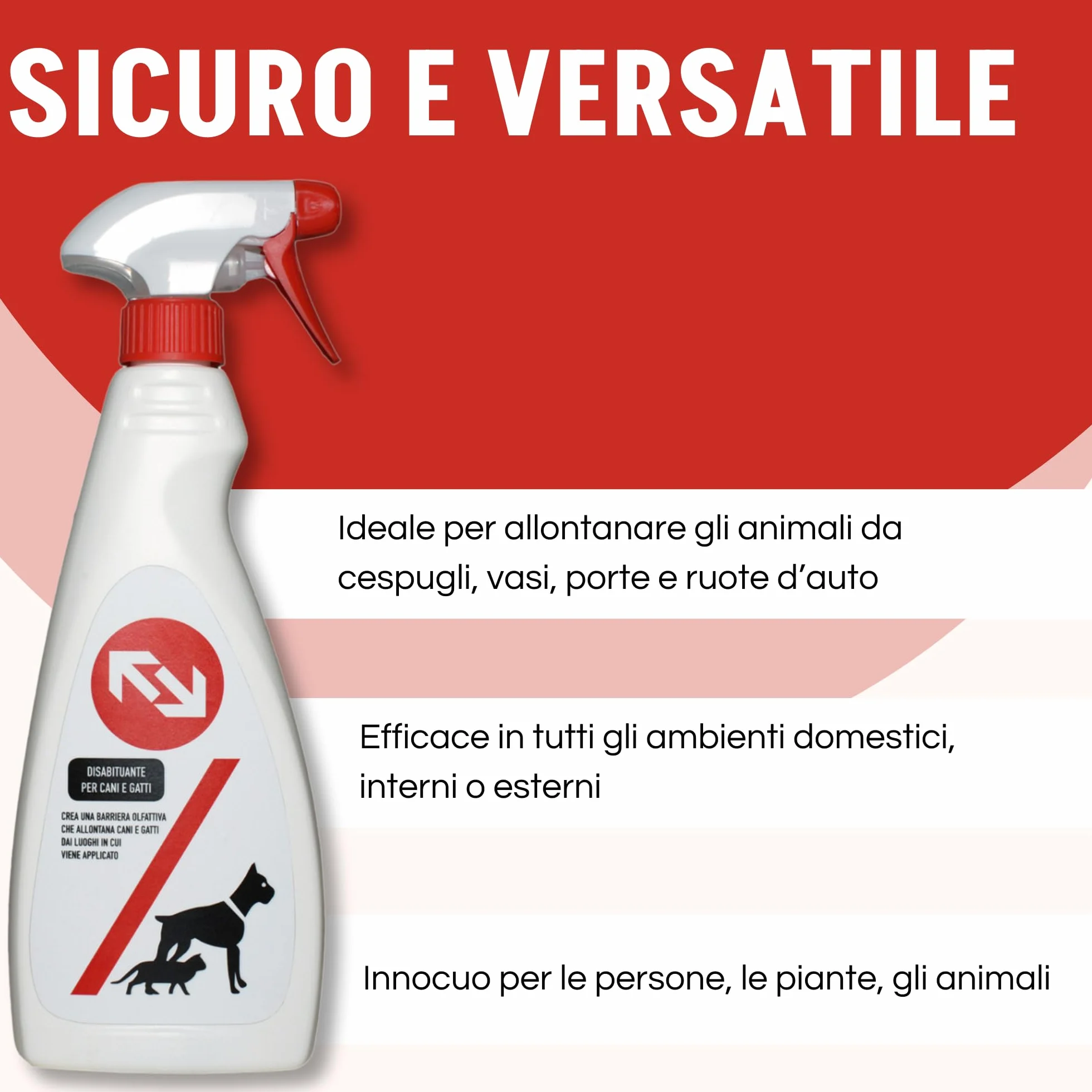 Disabituante Spray Repellente per Cani e Gatti 500 ml Barriera Olfattiva Naturale