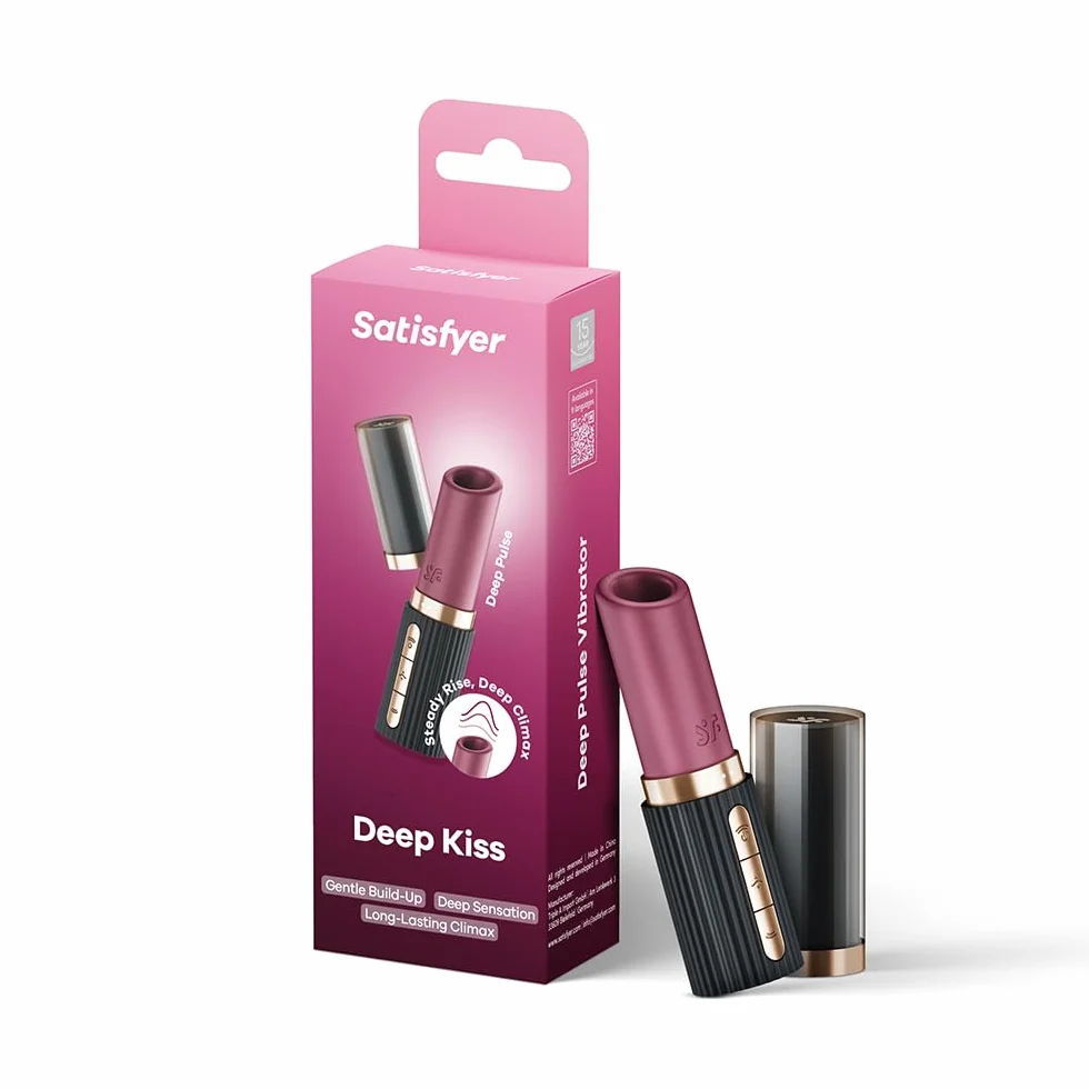 Satisfyer Pro 2 Kiss Vibratore a rossetto 3D Air Pulse Nero Ø 2.9 cm
