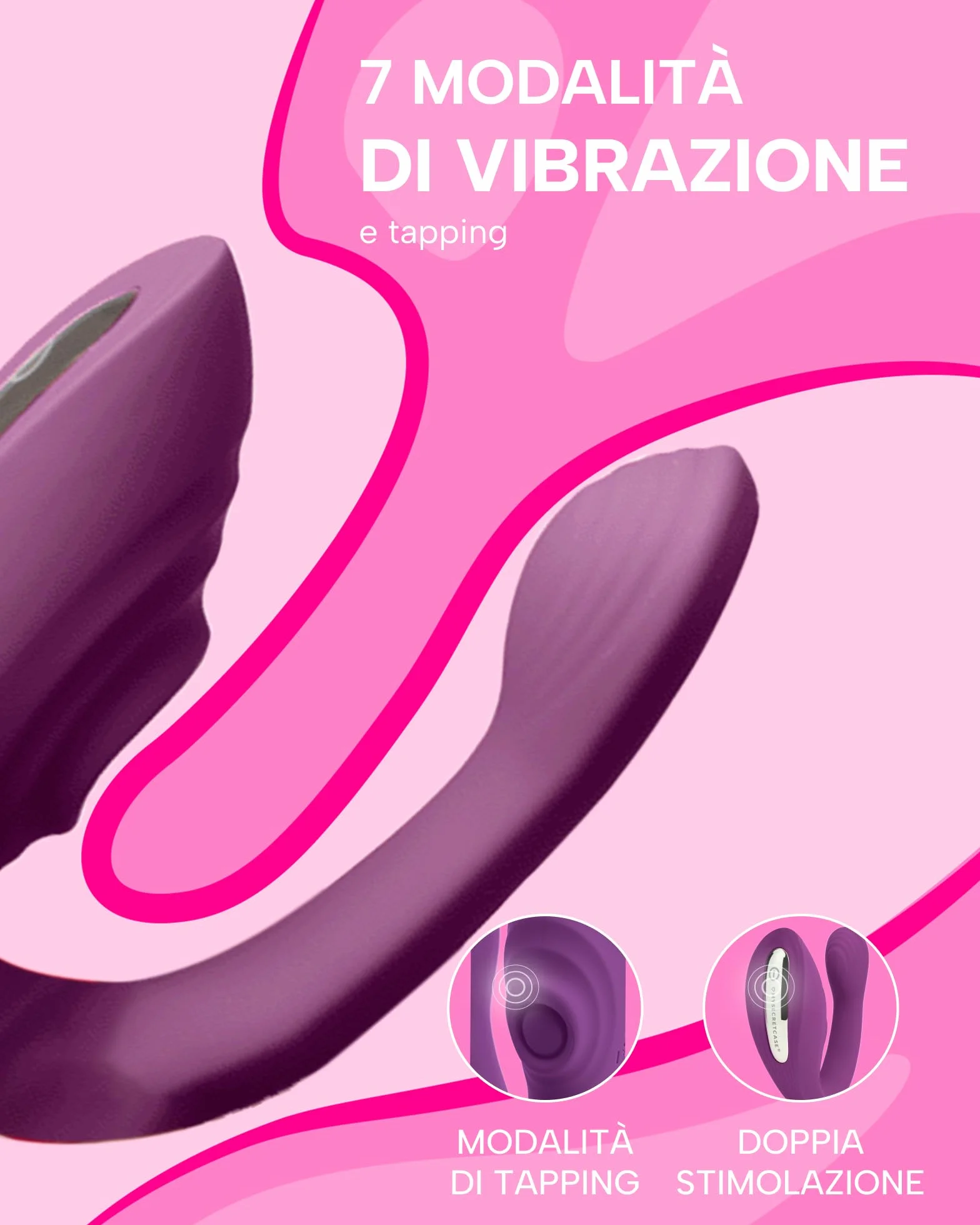 MySecretCase Vibratore per Donna Telecomando a Distanza 7 Modalità Vibrazione Stimolatore Clitoride Viola