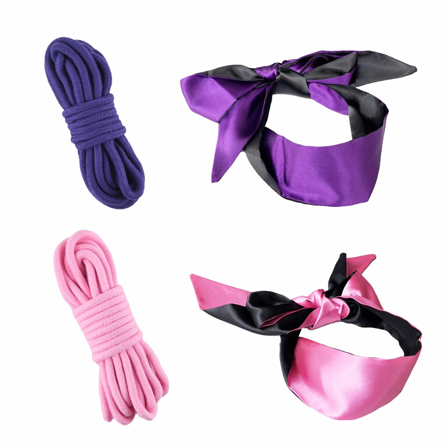 Corda in morbido cotone per rilegatura 5 m 8 mm 2 pezzi nero rosso maschera per occhi seta per sonno