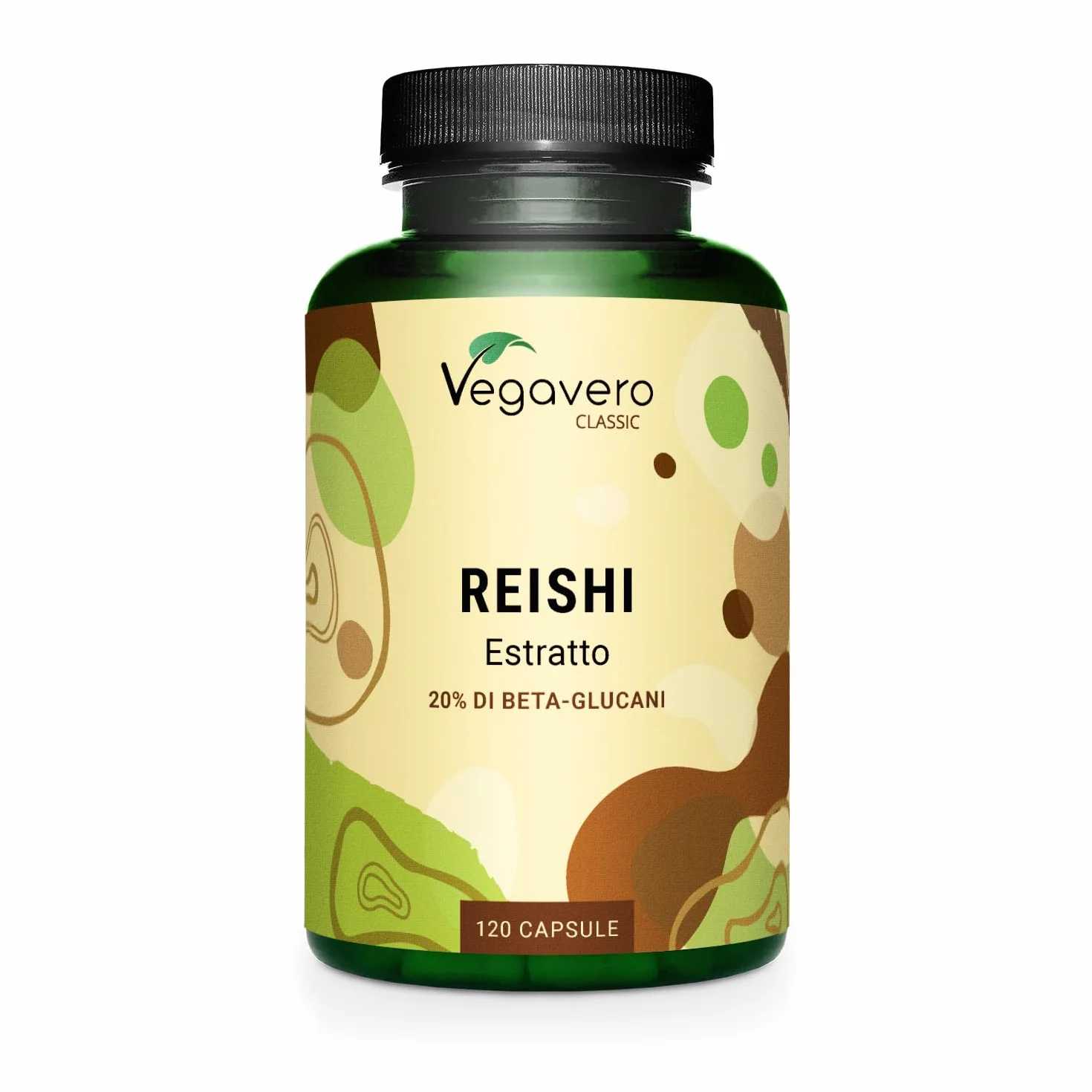 REISHI Vegavero | 27.300 mg (14:1) | con 40% Polisaccaridi + 20% Beta Glucani | Ganoderma Lucidum Puro | Analisi di Laboratorio | 120 capsule | Vegan