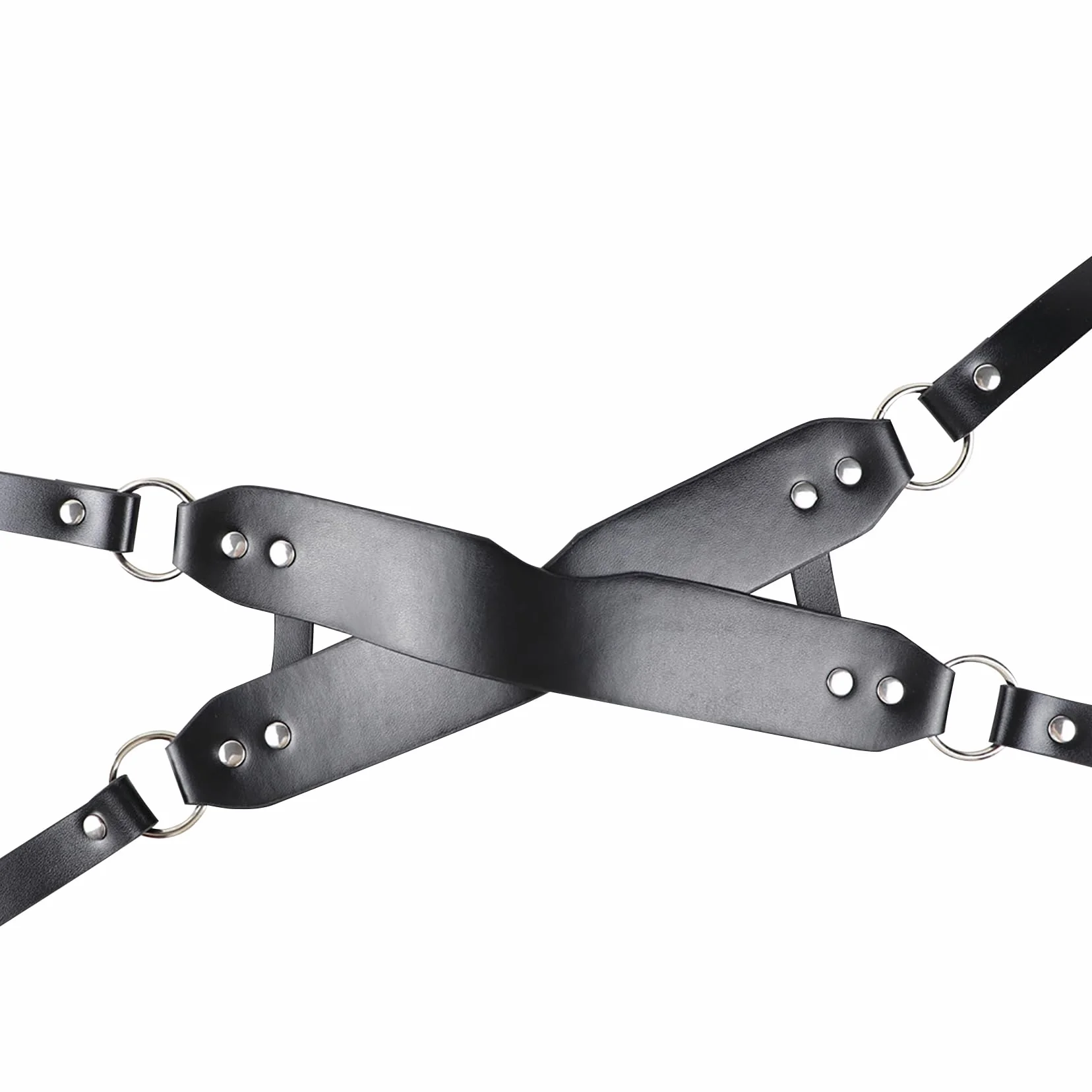 Benda BDSM Maschera per Occhi in Pelle Nero Erotico Sexy per Festa Veneziana