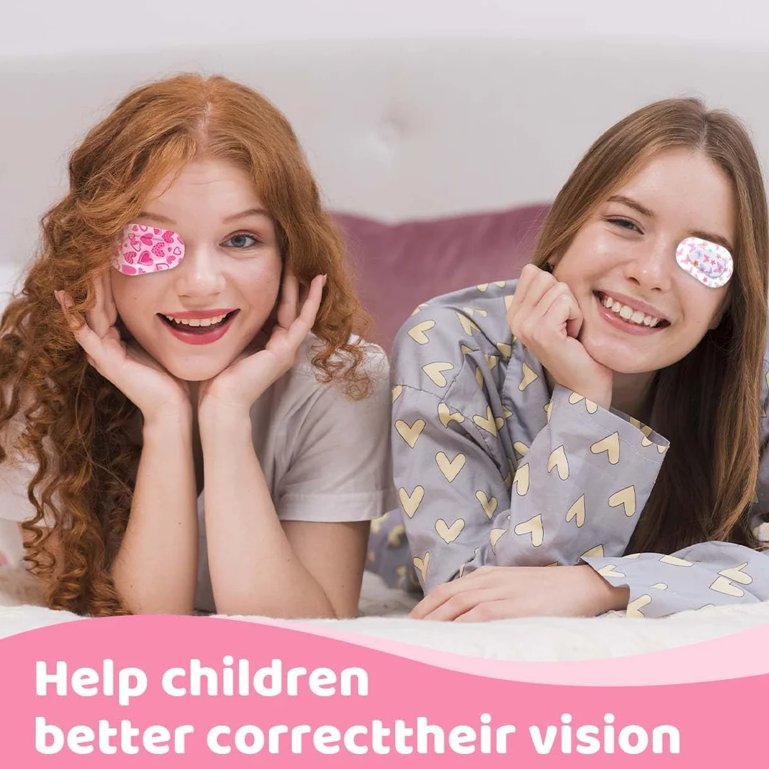 Bende Oculari per Bambini 24 Pezzi Benda Occhio Pigro Adesiva in Cotone Blocca Luce (12 Stili/Coloré)