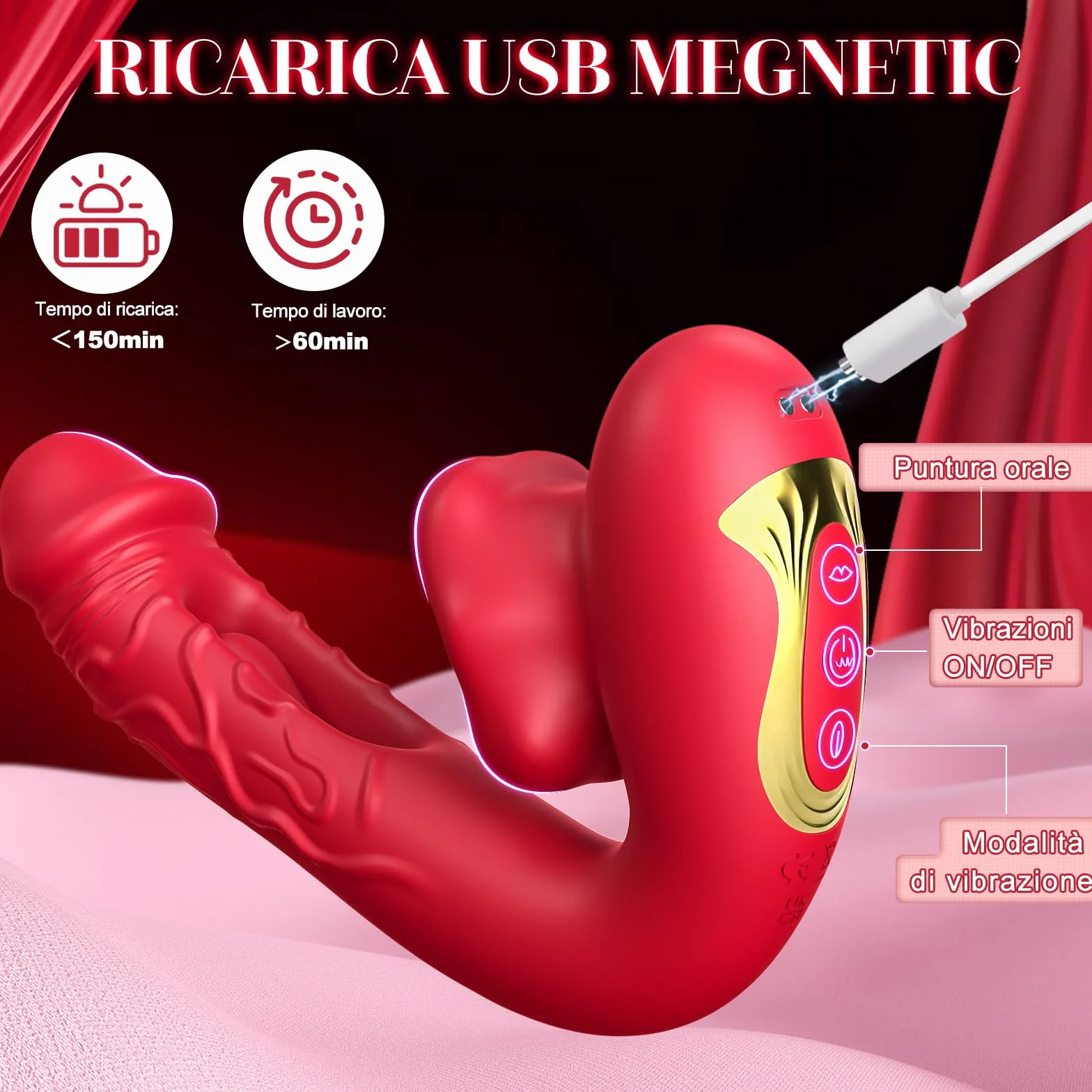 Vibratoreper Donna Professionale Sex toys - Vibratore Clitoride Dildo Vibratore Con 10 Modalità Sbattere & Vibrare & Leccare & Mordere,Lingua Vibrante Vibratore Anale Sexytoysys Donna Coppia