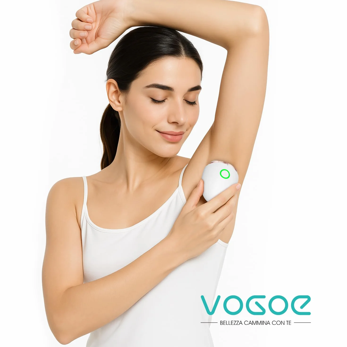 Rasoio Elettrico Donna ES300 Testina 3D Lama Autoaffilante Ricaricabile Viso Corpo Gambe Ascelle Bikini Secco Doccia Oro