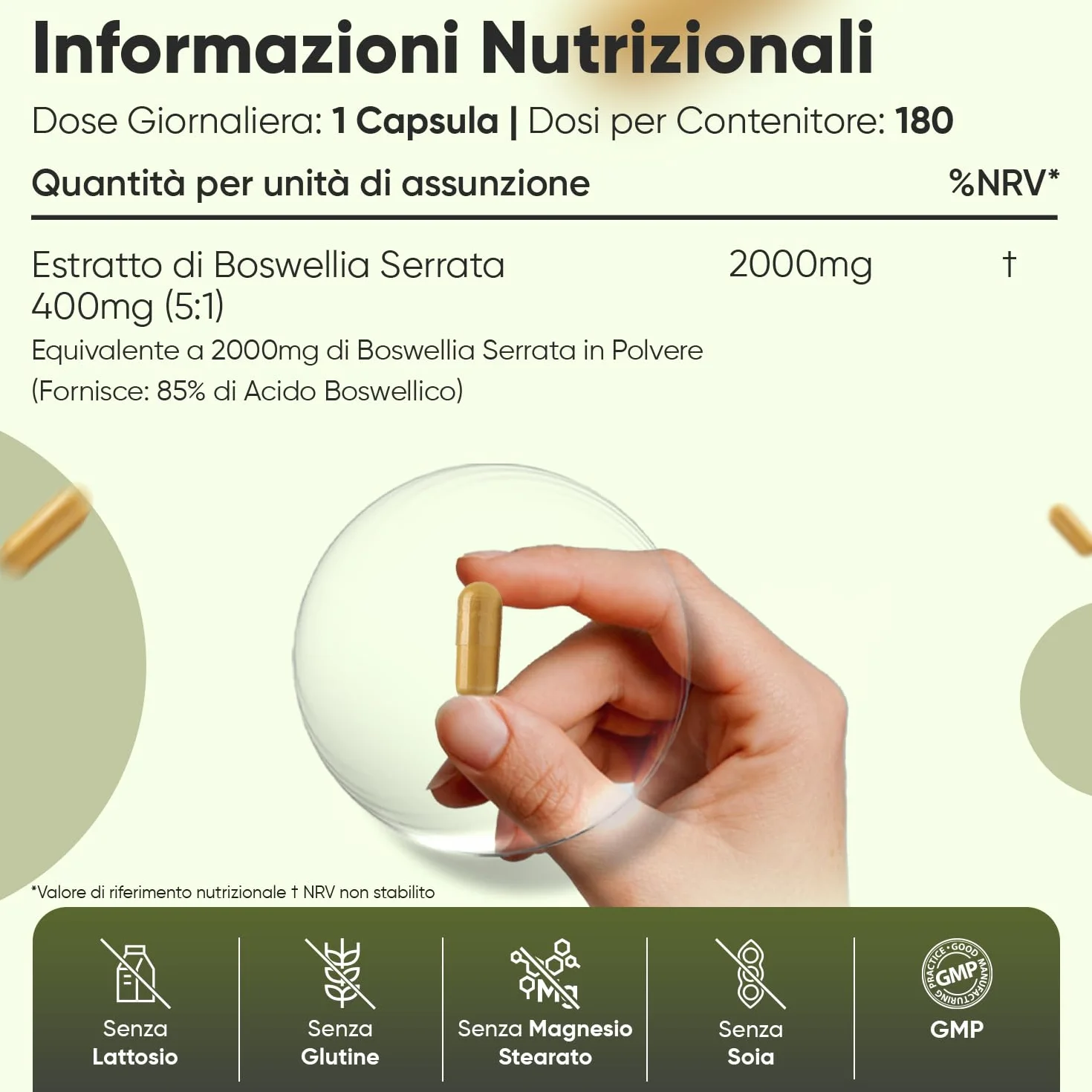 Boswellia Serrata WeightWorld, 180 Capsule Vegane (6 Mesi) da 2000mg, 85% Acidi Boswellici, Estratto 5:1, 1 Sola Capsula al Giorno, Boswellia Integratore, Senza Magnesio Stearato, Prodotto in Europa
