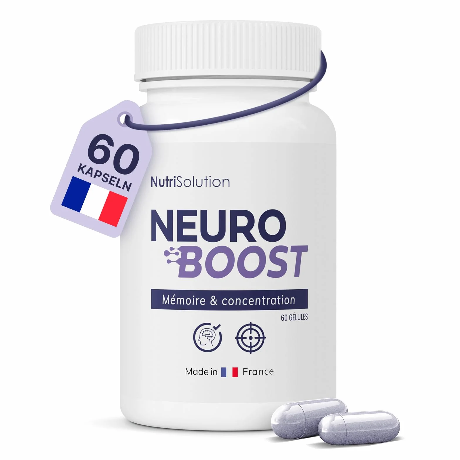 NeuroBoost Integratore Supporto Cognitivo Ginkgo Biloba Vitamina B12 60 Capsule Vegane