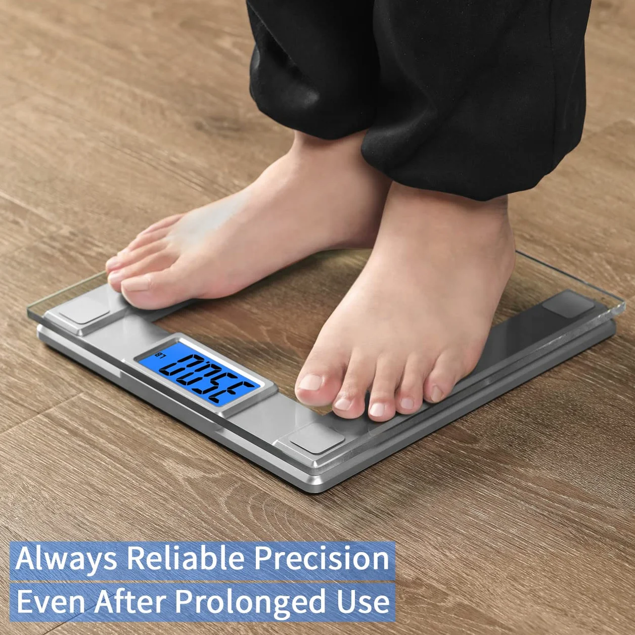 Vitafit 250kg Bilancia Pesapersone Digitale Intelligent con Peso e BMI, Professionale Bluetooth Bilancia Pesa Persona Digitale con App, vetro temperato da 8 mm con piattaforma extra larga, argento