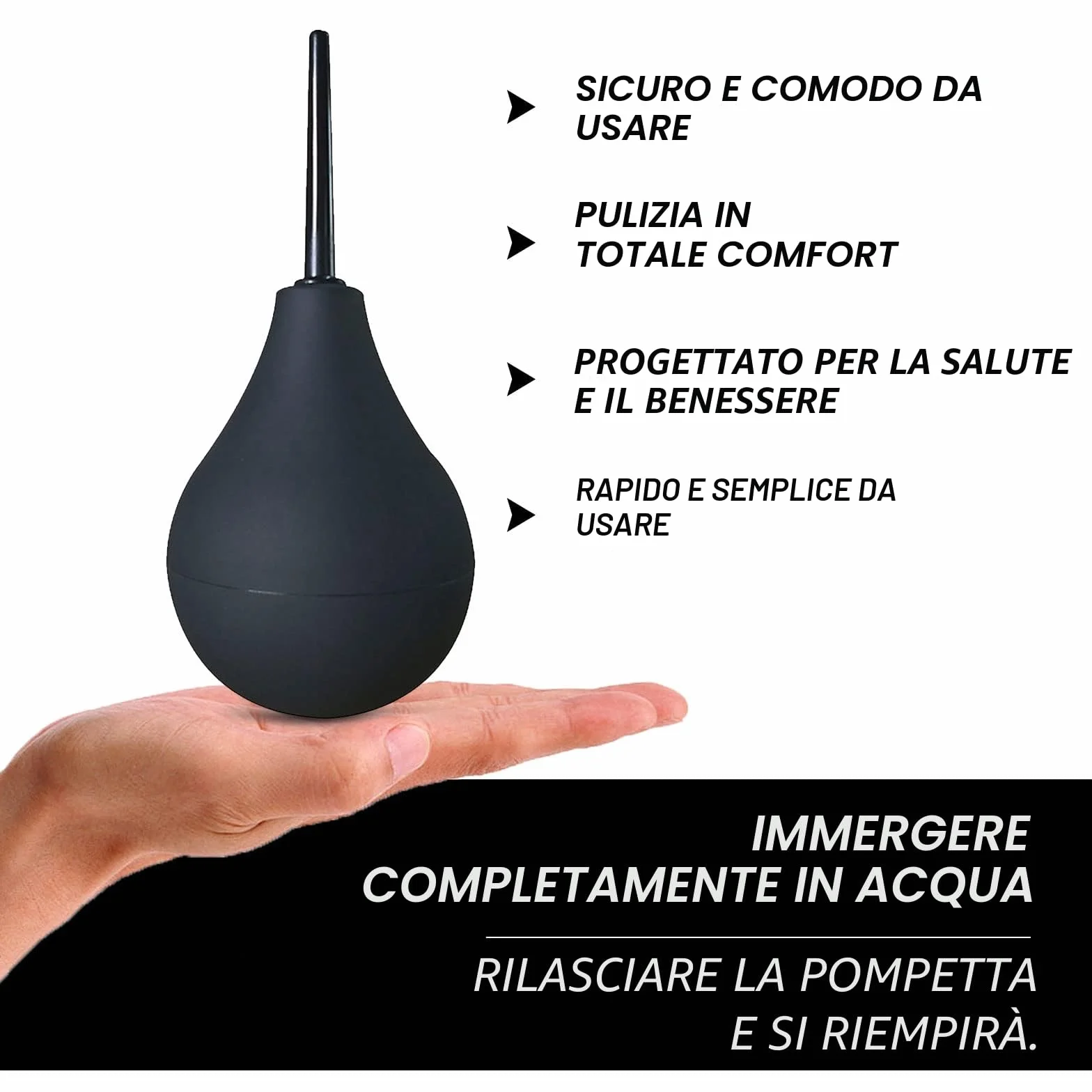 MIVAIUN 224 ml Clistere pera silicone per Uomini Donne, Doccia Morbida, 2 Ugelli Staccabili, Lavaggio Intestinale, Borsa Inclusa