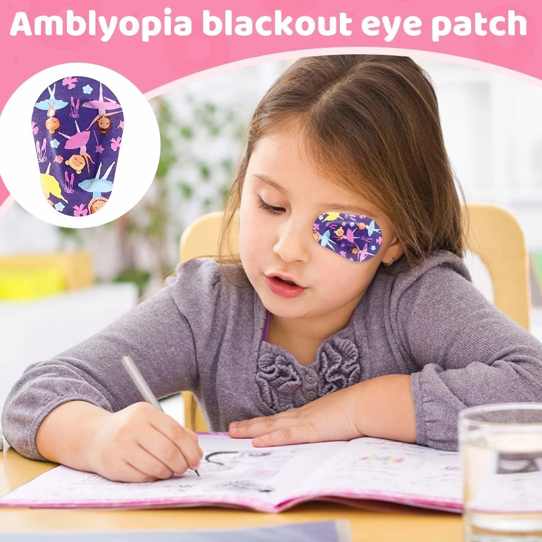 Bende Oculari per Bambini 24 Pezzi Benda Occhio Pigro Adesiva in Cotone Blocca Luce (12 Stili/Coloré)