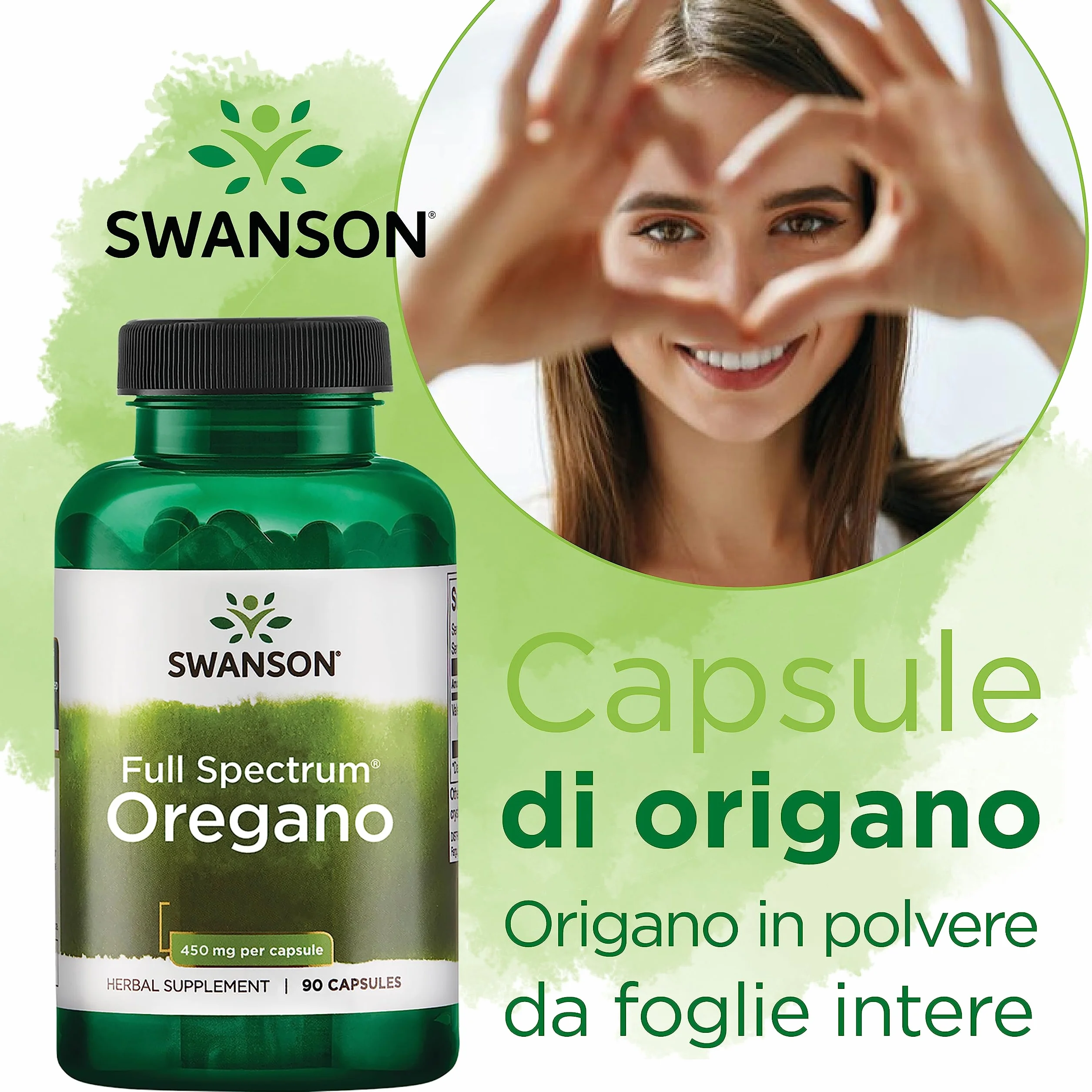 Swanson Full Spectrum Oregano 450mg 90 Capsule Origanum Vulgare