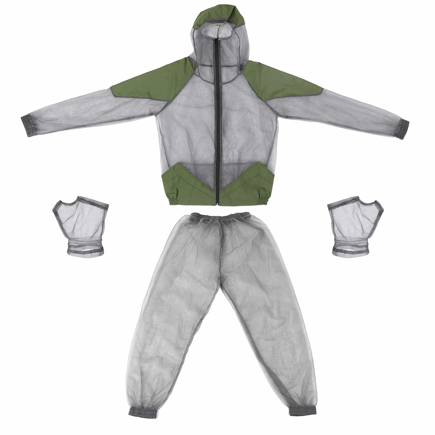 Lixada Abito Repellente Zanzare con Cappuccio in Mesh Mosquito Suit Giacca Bug per Pesca Caccia Campeggio L/XL/XXL