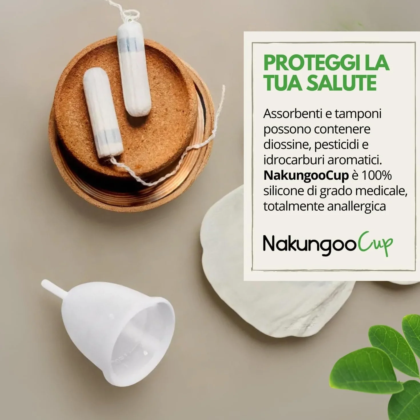 Nakungoo Cup Coppetta Mestruale Morbida 100% Silicone Medicale Certificata, Anallergica, Riutilizzabile per Flusso Abbondante | Kit Completo 2 Taglie (S e L) con Sterilizzatore, Sacchetta e Spazzolina