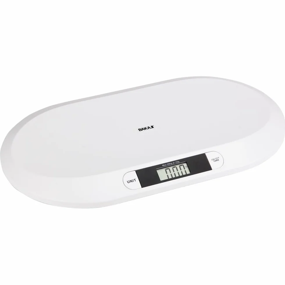 Bilancia Elettronica Pesa Bambini Neonati 20 kg LCD Display Digitale Bianco 55 cm