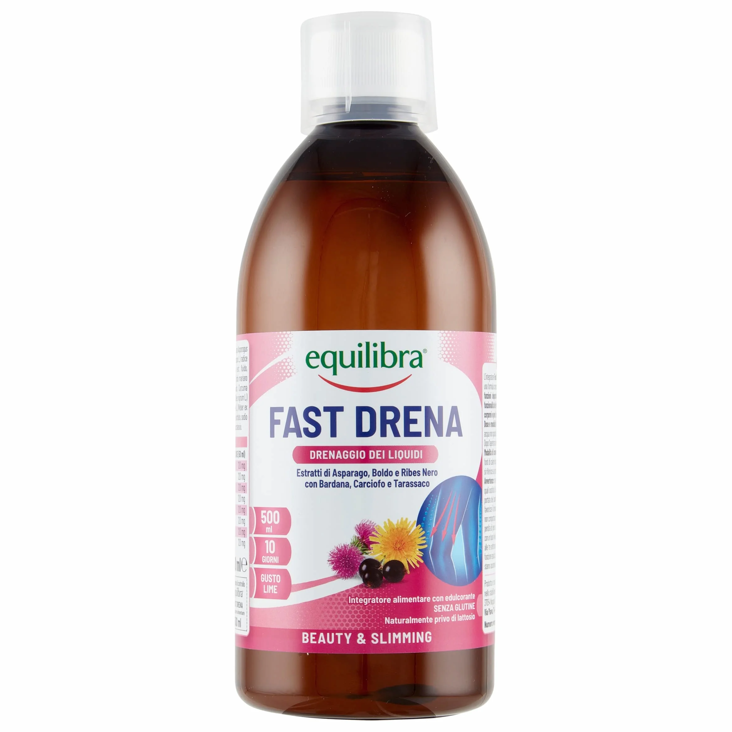 Equilibra Fast Drena Integratore Alimentare 500 ml Lime Drenaggio Liquidi Vie Urinarie Fegato
