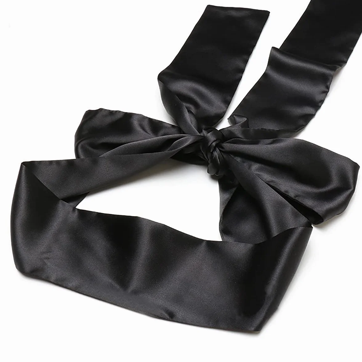 Maschera di Sonno in Raso per Donna e Uomo, Benda Occhi per Viaggio e Dormire - Nero, 2 Pezzi