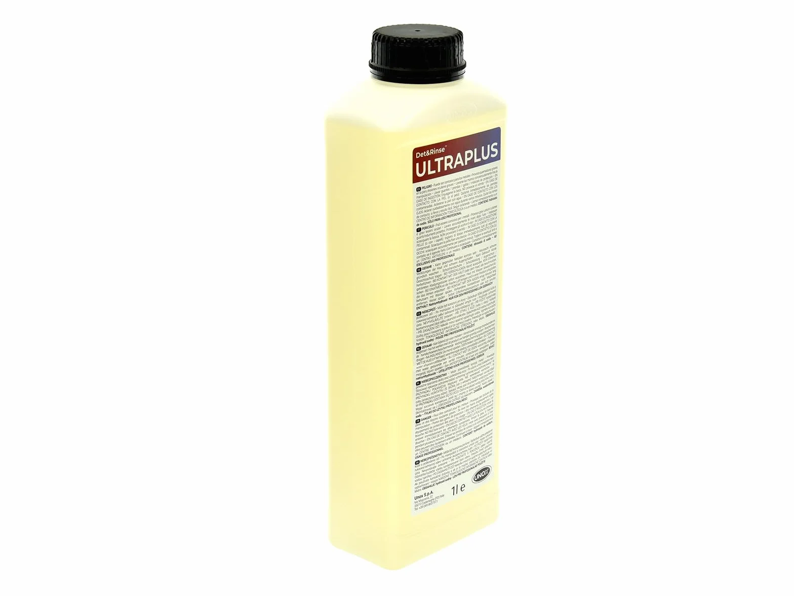 20 × 1 l Unox DET&RINSE Ultra Plus Detergente professionale per la pulizia automatica, prodotto speciale per ammortizzatori combinati e forni ad aria calda Mind.Maps ChefTop BAKERTOP