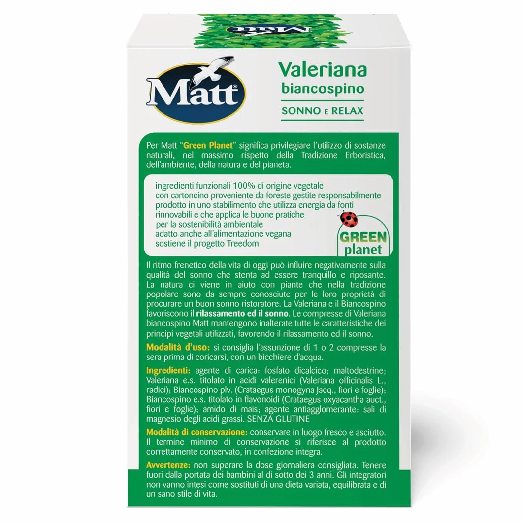 Valeriana Biancospino Sonno e Relax Integratore Alimentare 40 Compresse 28 g