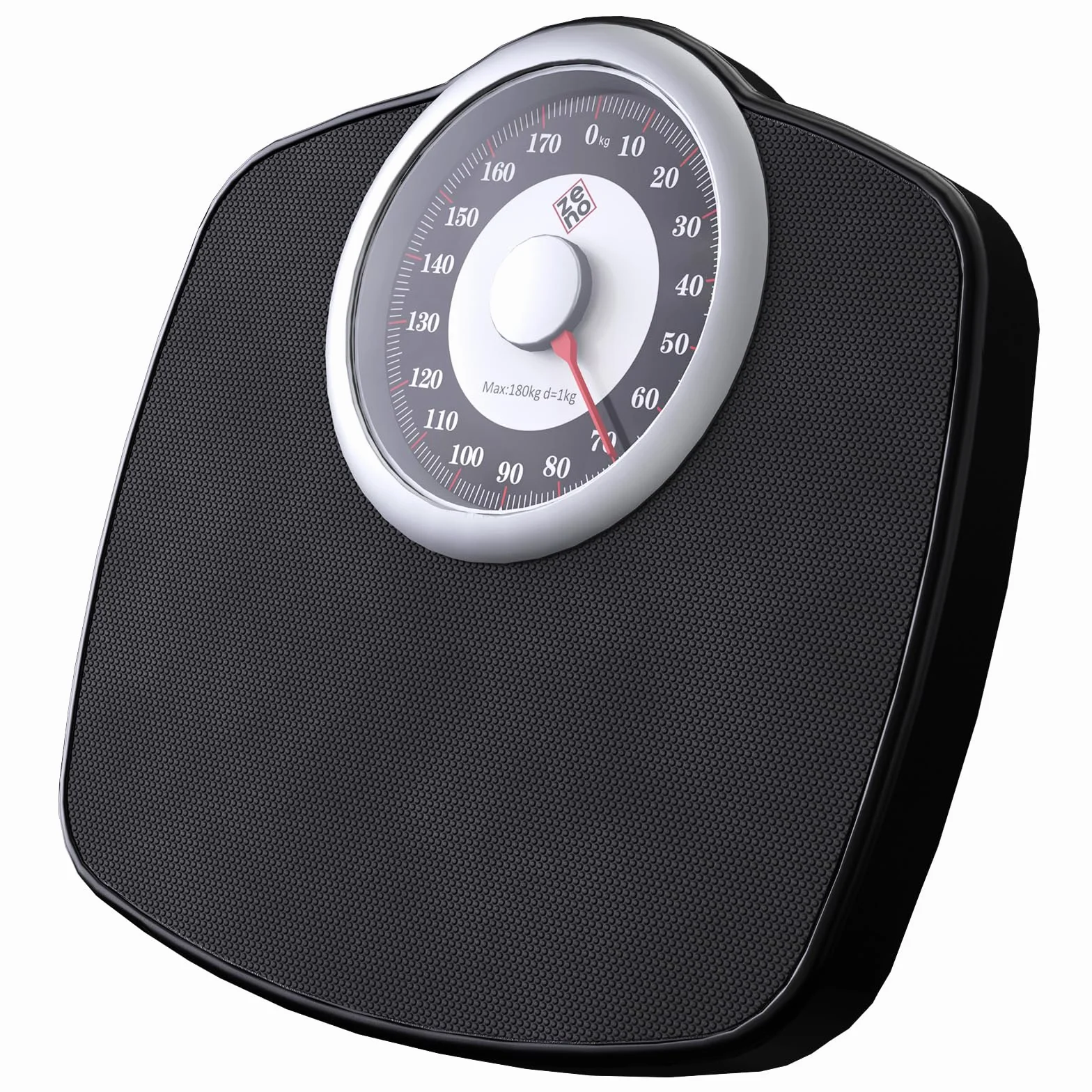 Zeno A25 Bilancia per Peso Corporeo - Fino a 180 KG - Quadrante Da 5,3” SU Piattaforma 31x30cm - Superficie in Gomma Antiscivolo - Bilancia Da Bagno Analogica Ad Precisione - 20 Anni DI Garanzia