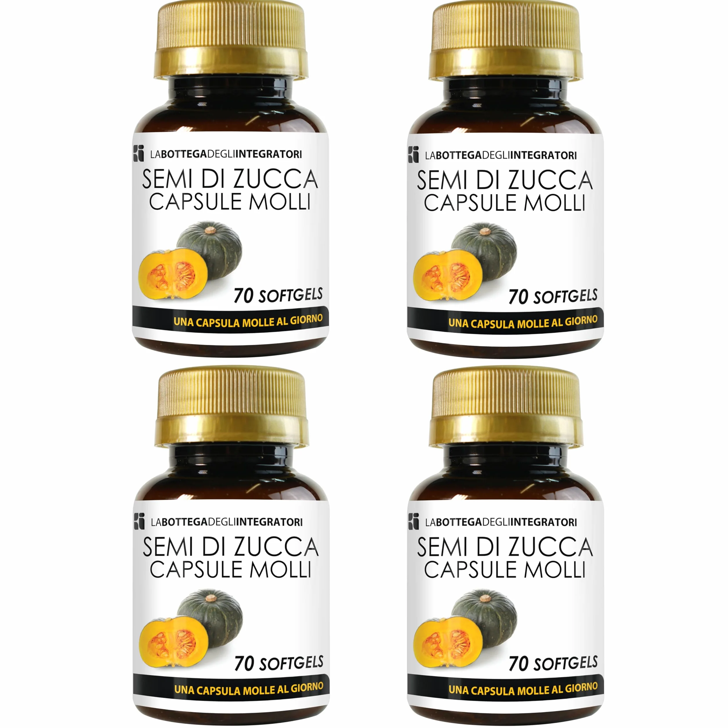 Semi di Zucca 280 Softgels | Olio Spremuto a Freddo con Omega 3, 6, 9, Acido Linoleico e Oleico