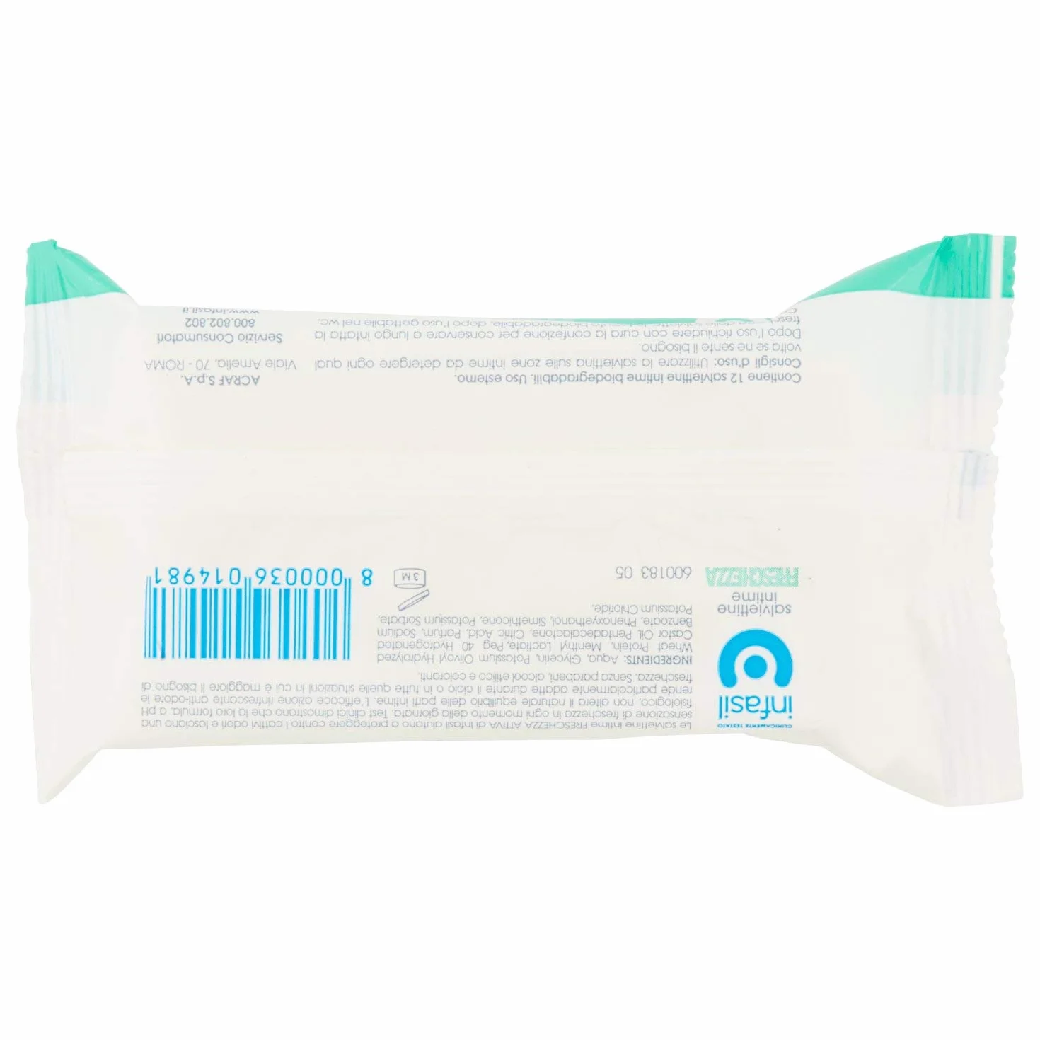 Infasil Salviette Intime Freschezza Biodegradabili pH 5.0 Antiodore Rinfrescante