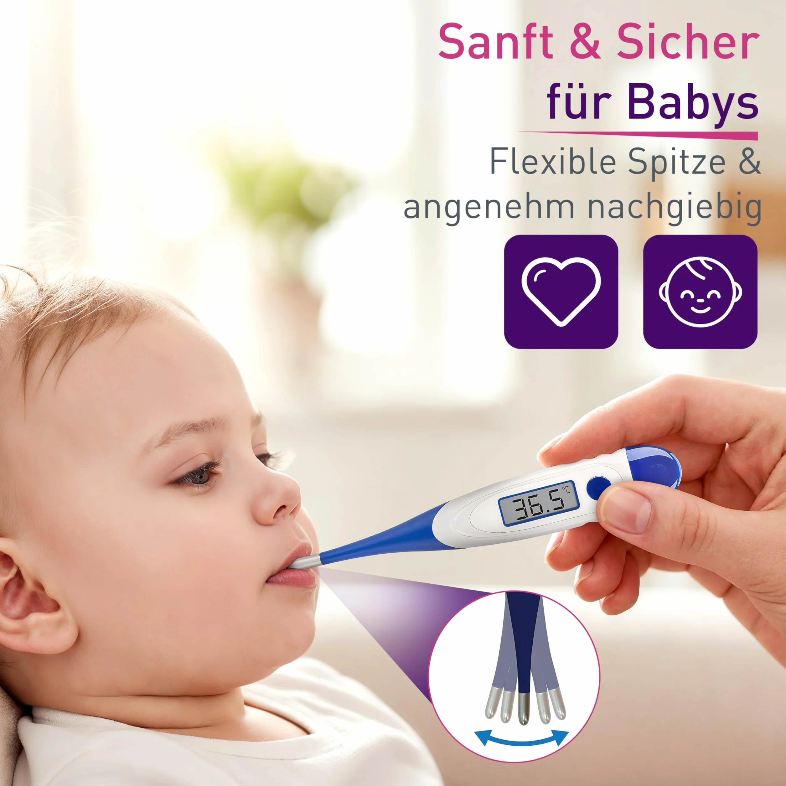Termometro Febbre Digitale Clinico Corpo Flex Speed SC 1501 blu
