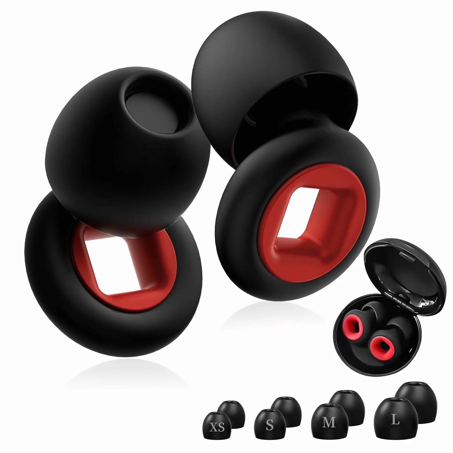Tappi Orecchie Dormire, Tappi per Orecchie Antirumore Moto Concerti, Ear Plugs Riutilizzabile in Silicone, Ultra Morbidi, per Dormire, Viaggi e Lavoro, 4 Taglie XS/S/M/L