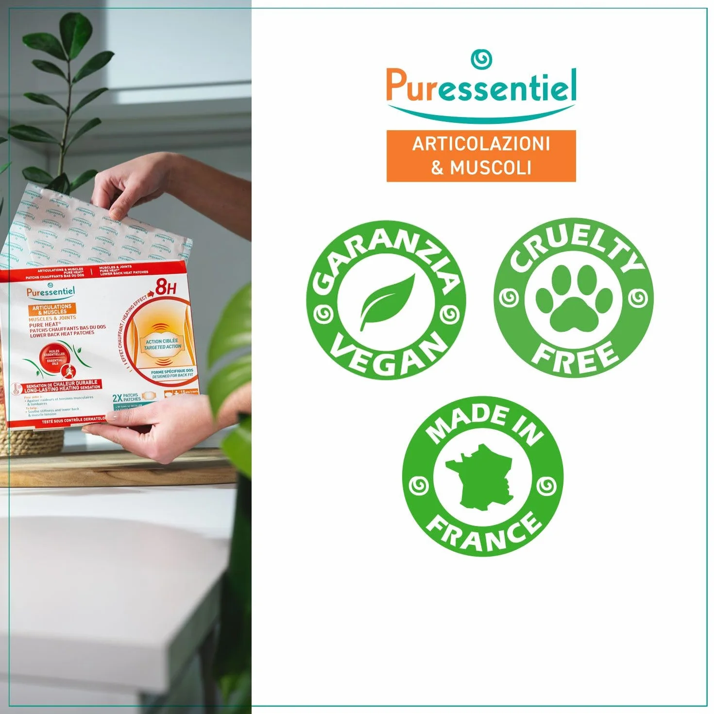 Puressentiel Cerotti riscaldanti Articolazioni e Muscoli 14 oli essenziali Capsico 8 ore 3 cerotti