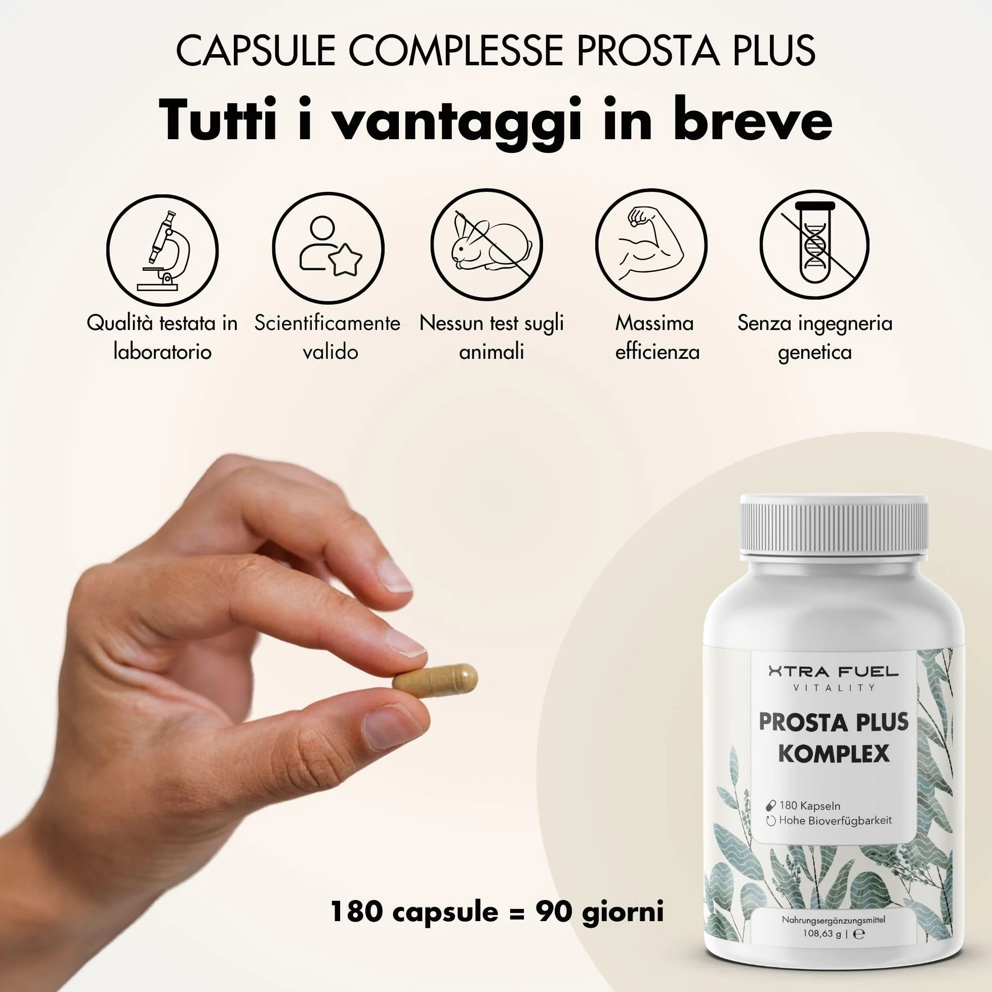 Prosta Plus Complex 180 capsule alto dosaggio prostata semi di zucca saw palmetto radice di ortica zinco vitamina E selenio