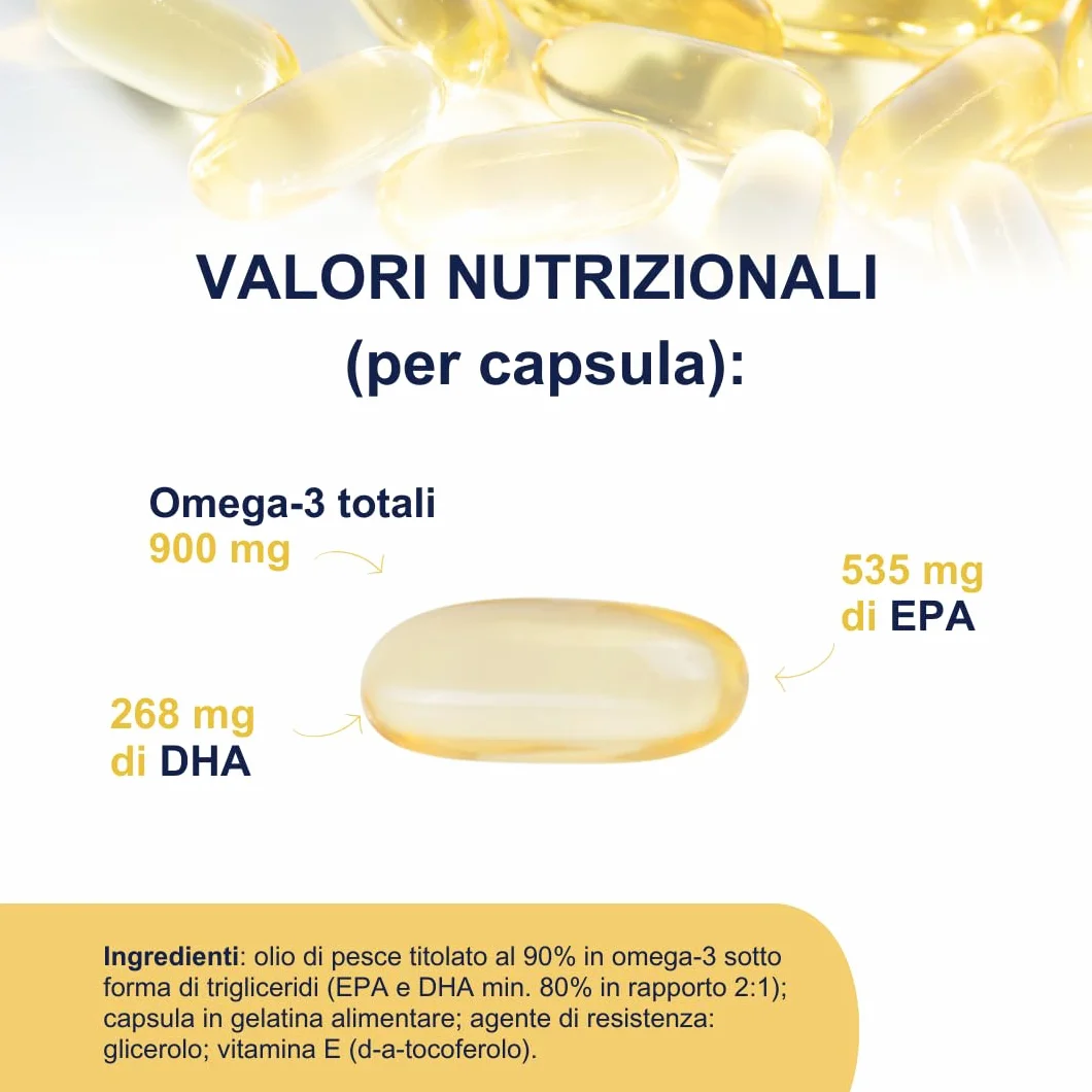 Omega 3 Olio di Pesce Integratore IFOS 5 Stelle 800mg EPA DHA Trigliceride 60 Capsule x 3