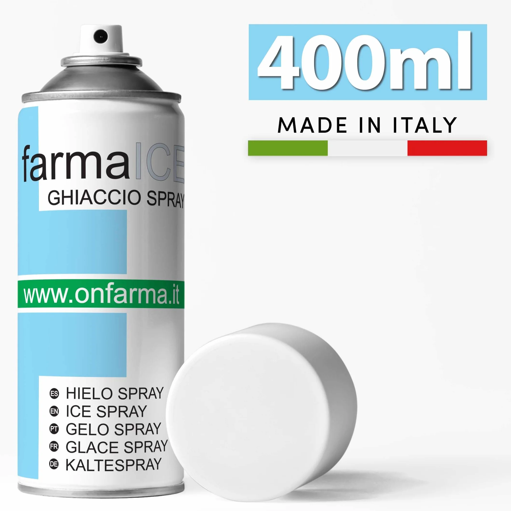ONFARMA 8 Bombolette Ghiaccio Spray Sport 400 ml FARMA ICE ghiaccio sintetico