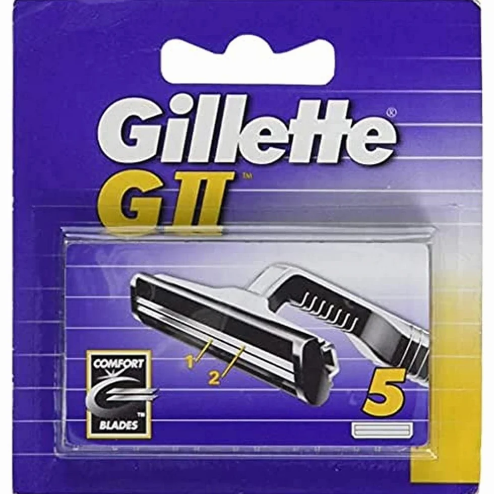Gillette GII Lame Comfort da uomo intercambiabili, confezione da 5, Lamette di Ricambio, facili da sostituire