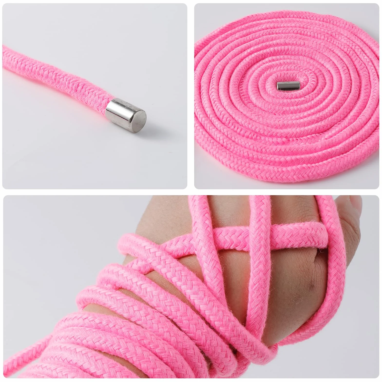 Set 4 pezzi maschera per occhi in corda di cotone e raso di seta per sonno (rosa viola)