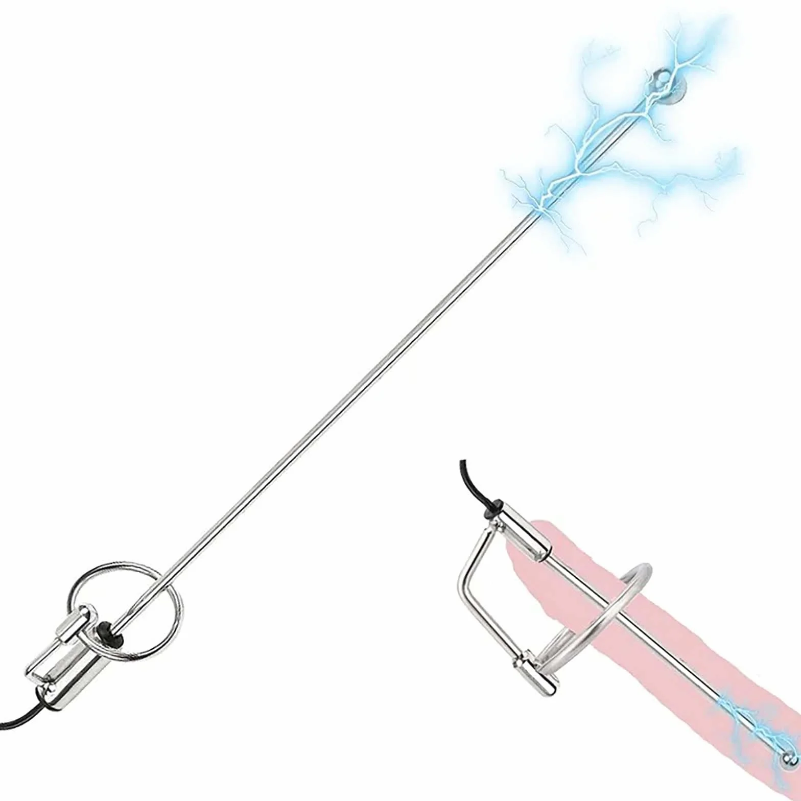 Asta sonora in acciaio inossidabile con controller, set fitness per barella di stimolazione speciale maschile -D17IT (B:10mm)