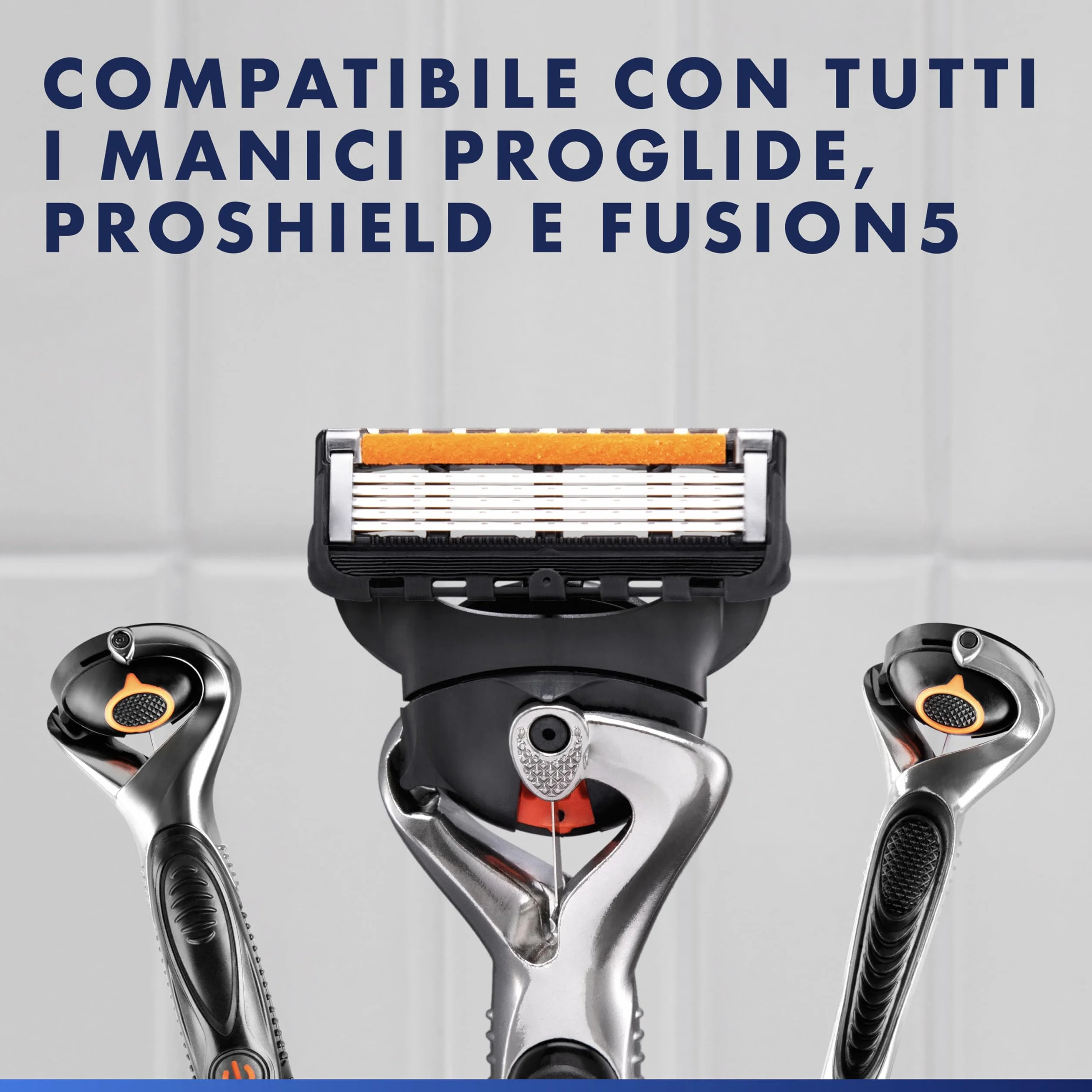 Gillette Proglide 12 Lamette Gillette da Barba di Ricambio per Rasoio Barba Manuale, a 5 Lame, Lamette Uomo per una Rasatura Profonda, con Lubrastrip e Supporto, Idea Regalo