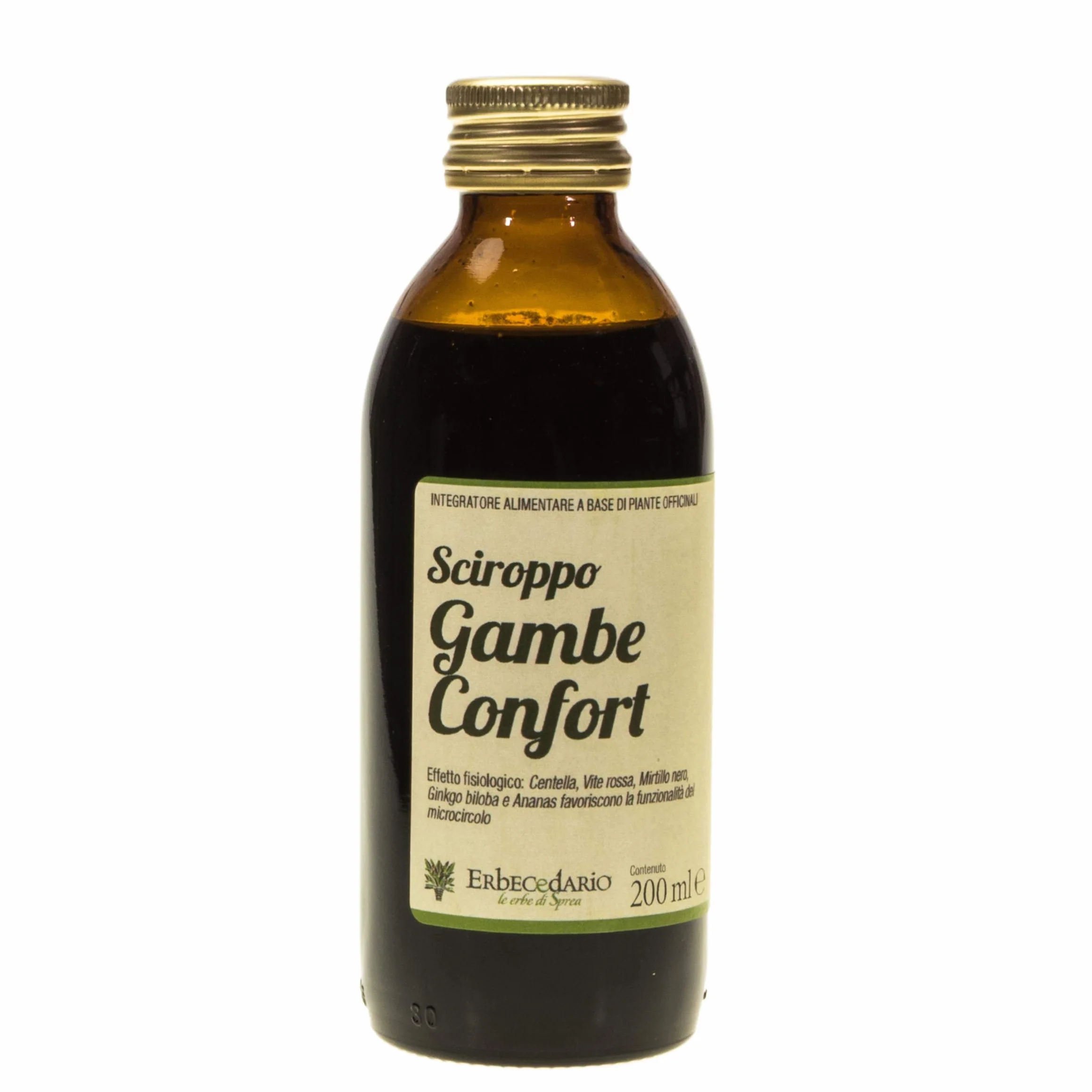 Sciroppo Gambe Confort con Vite rossa, Per Gambe gonfie e pesanti, Benessere della circolazione gambe, dei vasi sanguigni, e del microcircolo, Integratore circolazione gambe 1 Flacone Da 200ml